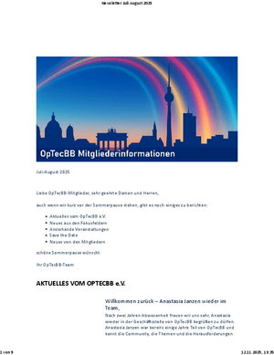 Newsletter Juli-August 2025